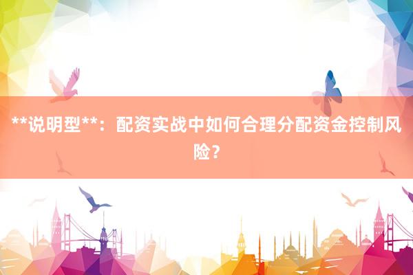 **说明型**：配资实战中如何合理分配资金控制风险？