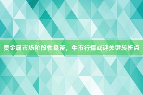 贵金属市场阶段性盘整，牛市行情或迎关键转折点